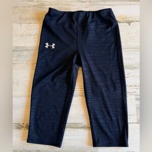 Under Armour YMD Fitted Capri Leggings Navy Blue AllSeasonGear Youth Girls Size!